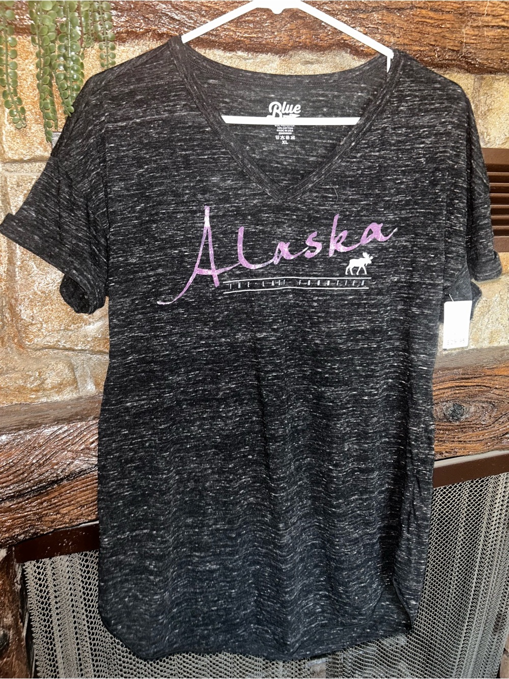 Alaska Graphic Tee with Pink Script